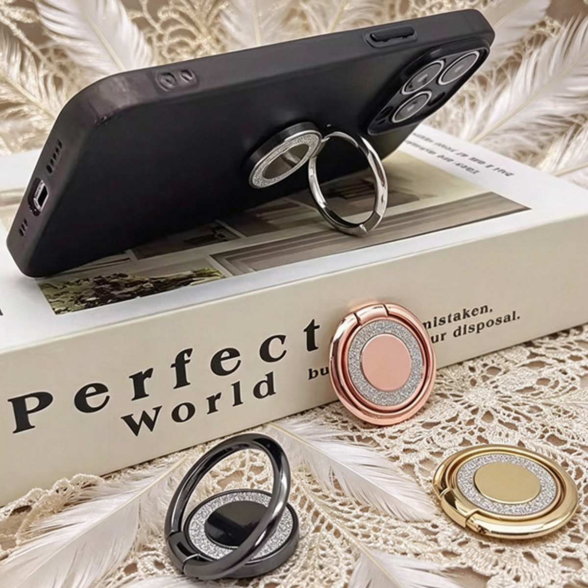 Phone Accessories And Gadget - Universal Glitter Phone Ring Holder 360