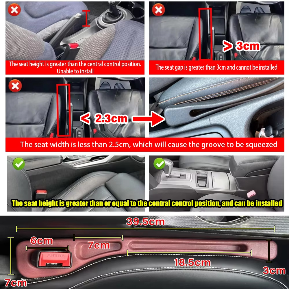 2pcs Car Seat Gap Filler, Dual - Phone Accessories For Car review and price