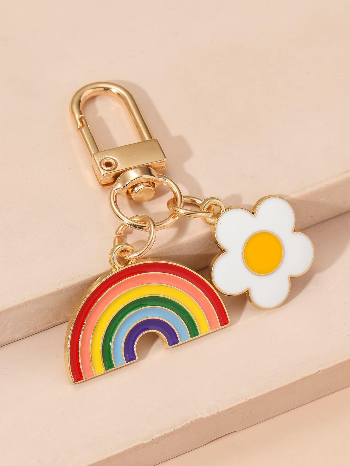 Flower & Rainbow Decor Bag Cha - Phone Accessories For Teen Girls review and price