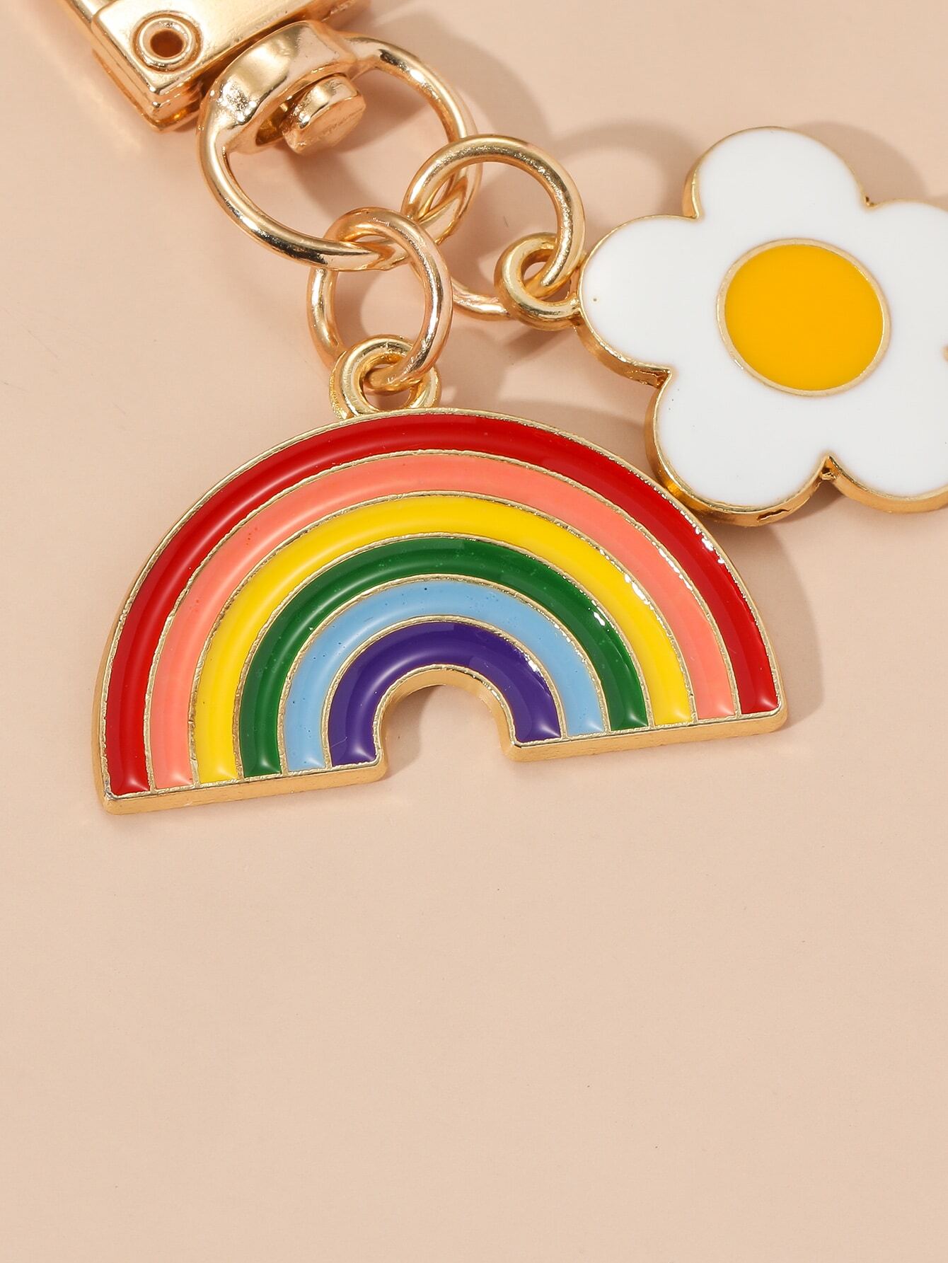 Flower & Rainbow Decor Bag Cha - Phone Accessories For Teen Girls review and price