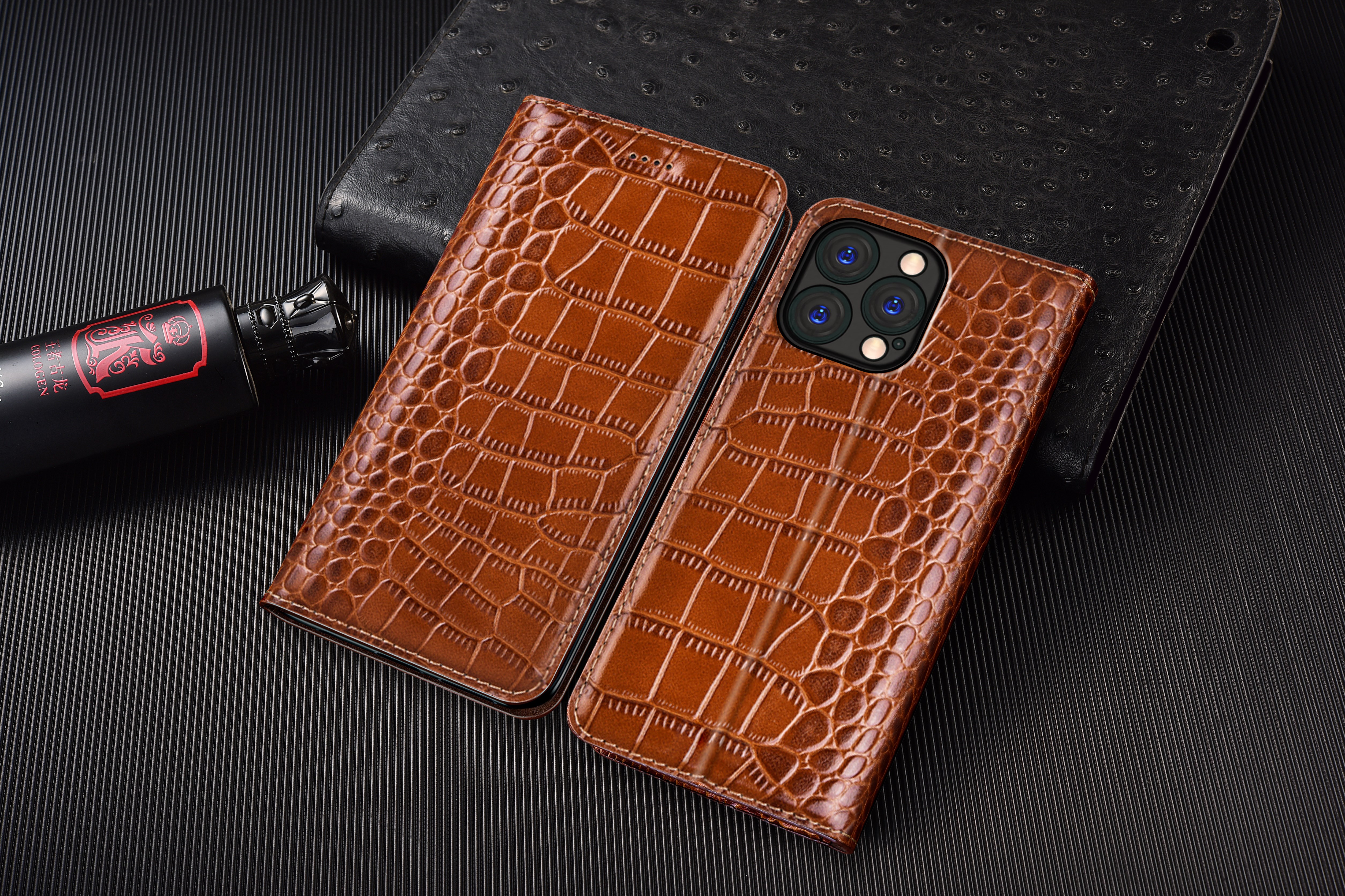 Crocodile Genuine Leather Flip - Phone Accessories Logo review and price