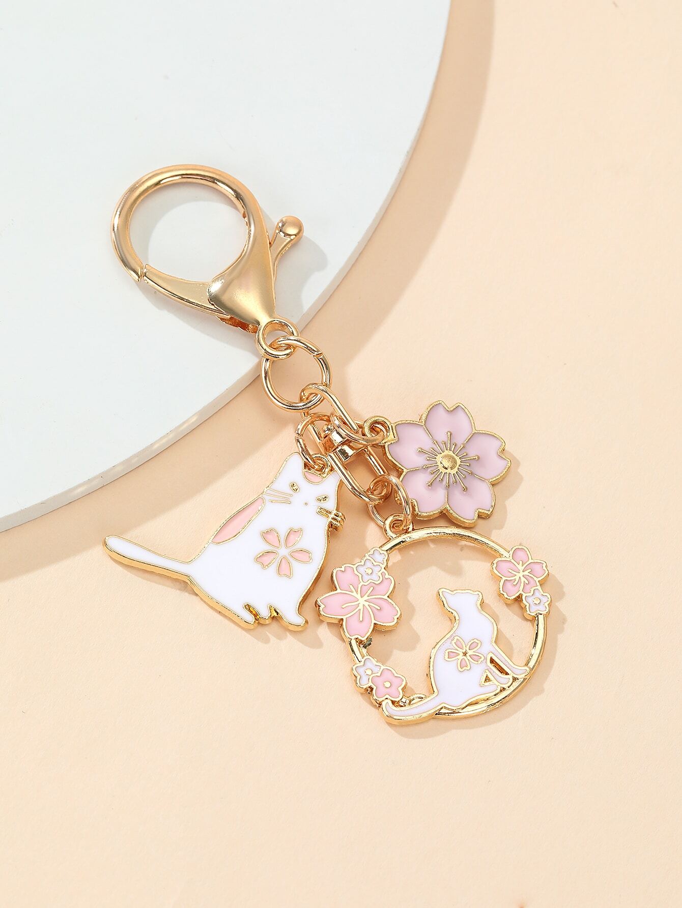 Cat & Flower Decor Bag Charm K - Phone Accessories For Teen Girls review and price