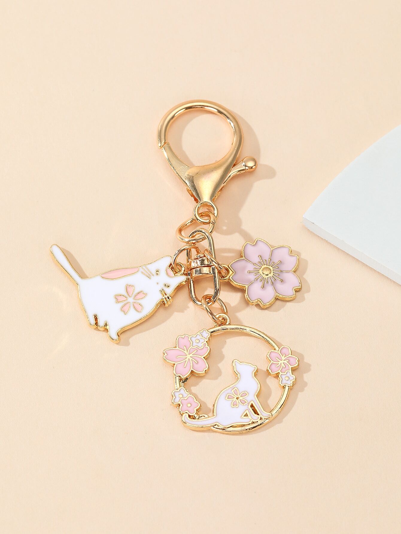 Cat & Flower Decor Bag Charm K - Phone Accessories For Teen Girls review and price