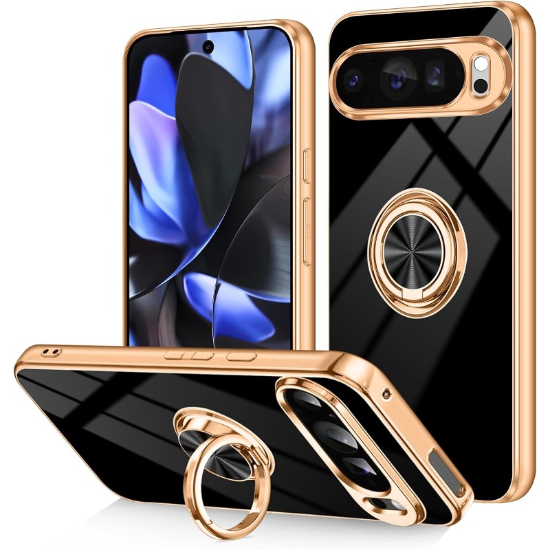 Fashion Slim Soft TPU Gold Pla - Phone Kickstand Ring review and price