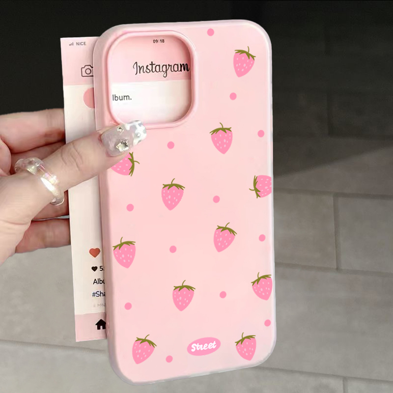 Sweet Pink Strawberry Pattern  - Phone Accessories List review and price