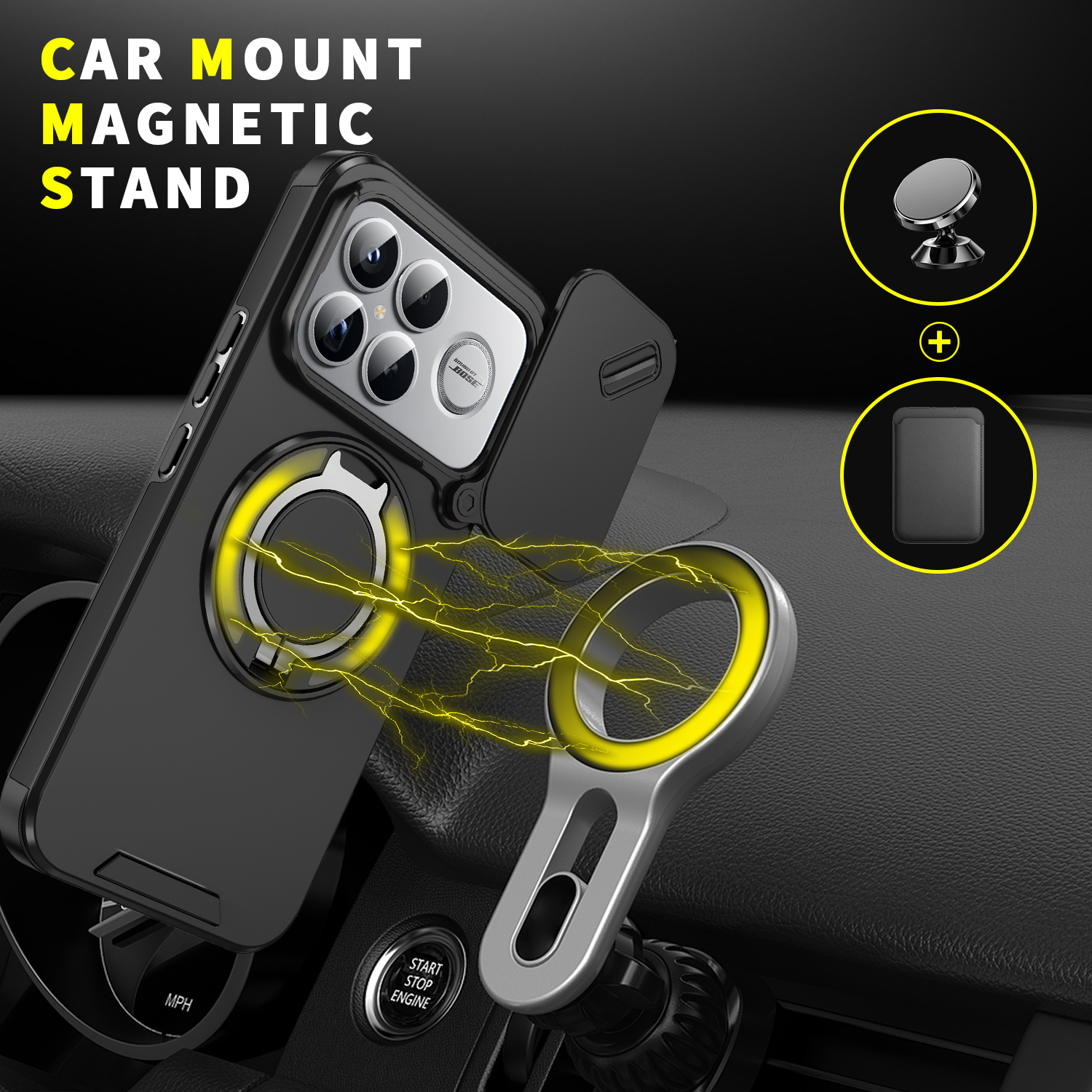 Magnetic Wireless Charging Rin - Phone Kickstand Ring review and price