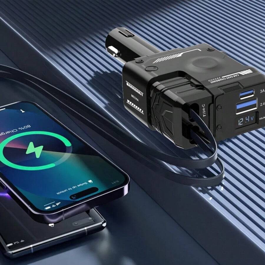 120W Smart Car Charger With 4  - Fast Charging Cable review and price